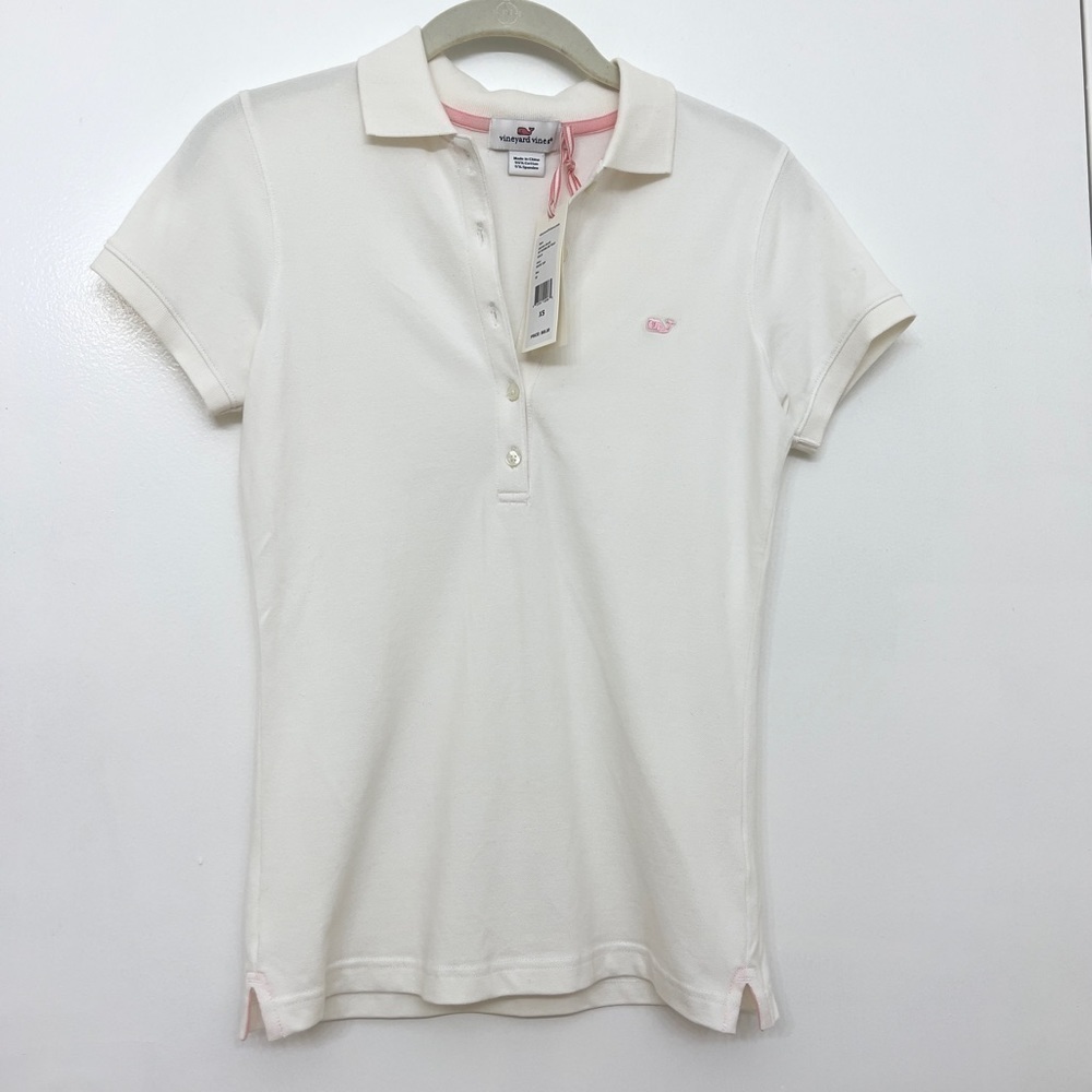 NWT Vineyard Vines SS Shoreline Polo White Cap Size XS‌‌‌‌‌‌‌‌‌‌‌‌‌‌‌‌‌